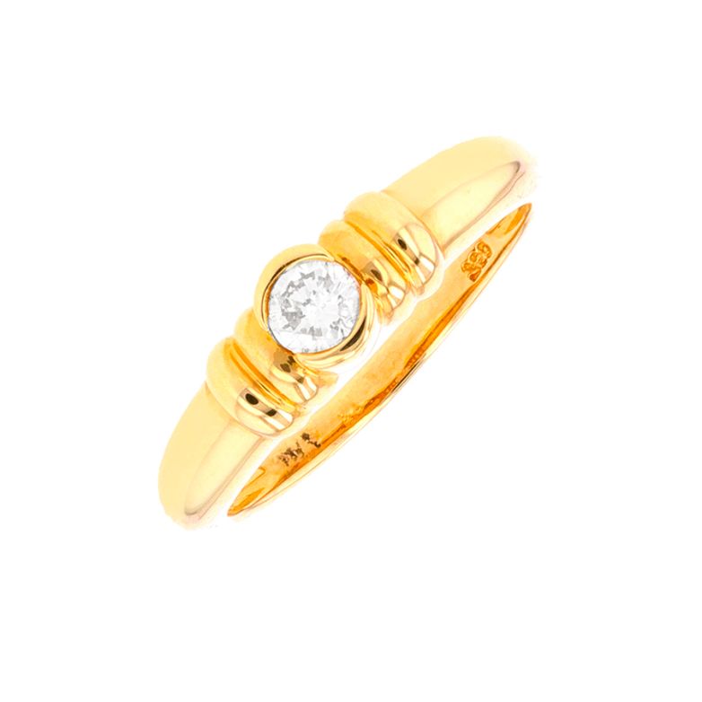 Solitaire diamant 0.25 carat or jaune 2.97g Comme neuf -  reconditionné disponible sur Gemme Les Bijoux